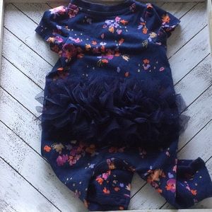 Infant tutu floral jumpsuit